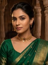 Traditional Gold-Plated Choker Necklace Set with Earrings | Indian Jewellery - photo 3