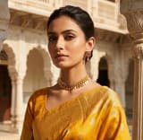 Elegant Gold-Plated Choker Necklace Set with Earrings | Traditional Indian Jewellery - photo 3