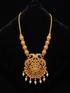 Peacock Roundel Lakshmi Pendant - Gold-Tone Bead Chain - photo 2